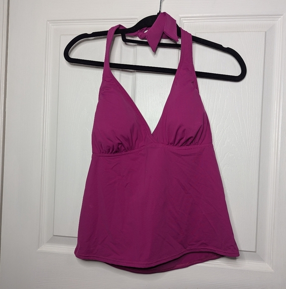 Lands End Womens Swim Top Tankini Pink Bathing Suit Size 10 - Picture 1 of 3